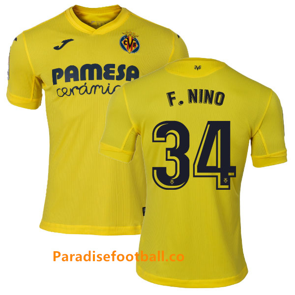 2020-2021 Villarreal Home Kit Soccer Jersey Fernando Nino #34